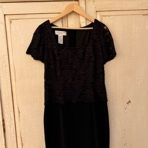Jones New York Black Lace Midi Dress